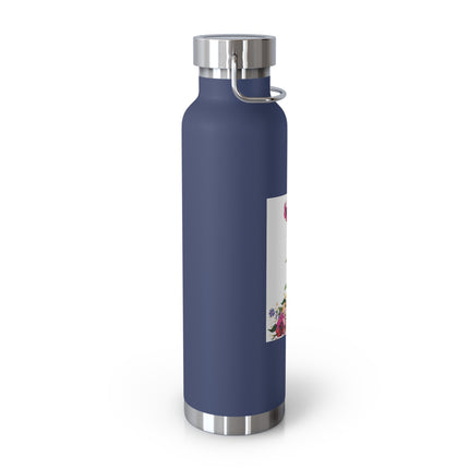 Blooming Splendor: A Floral Transformation Copper Vacuum Insulated Bottle, 22oz