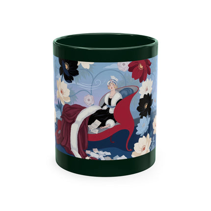 💌🌺 The Lady Of The Scattered Love Letters Ceramic Mug – Art Deco Romantic Elegance