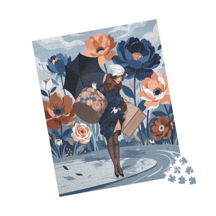 ☂️🌺 The Lady Of The Traveling Garden Puzzle – Art Deco Floral Adventure