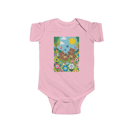 Woodland Bear Cubs at Play Baby Bodysuit – Whimsical Forest Adventure Design
