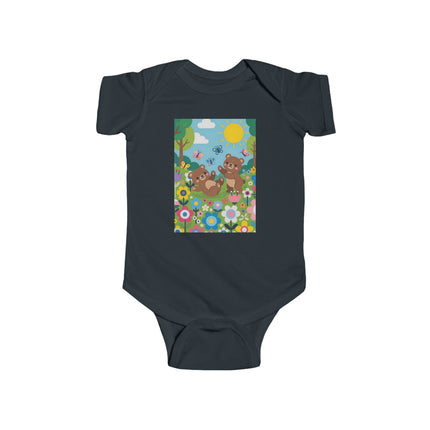 Woodland Bear Cubs at Play Baby Bodysuit – Whimsical Forest Adventure Design