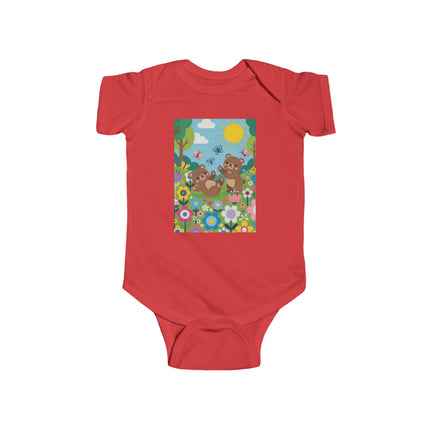 Woodland Bear Cubs at Play Baby Bodysuit – Whimsical Forest Adventure Design