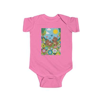 Woodland Bear Cubs at Play Baby Bodysuit – Whimsical Forest Adventure Design