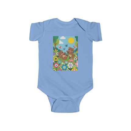 Woodland Bear Cubs at Play Baby Bodysuit – Whimsical Forest Adventure Design
