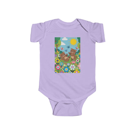 Woodland Bear Cubs at Play Baby Bodysuit – Whimsical Forest Adventure Design