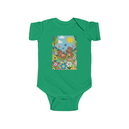 Woodland Bear Cubs at Play Baby Bodysuit – Whimsical Forest Adventure Design
