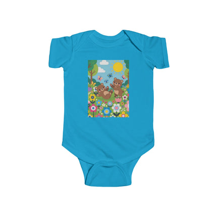 Woodland Bear Cubs at Play Baby Bodysuit – Whimsical Forest Adventure Design