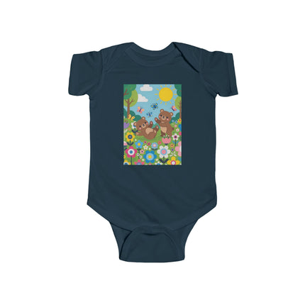 Woodland Bear Cubs at Play Baby Bodysuit – Whimsical Forest Adventure Design