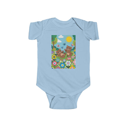 Woodland Bear Cubs at Play Baby Bodysuit – Whimsical Forest Adventure Design