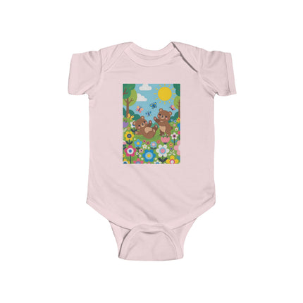 Woodland Bear Cubs at Play Baby Bodysuit – Whimsical Forest Adventure Design