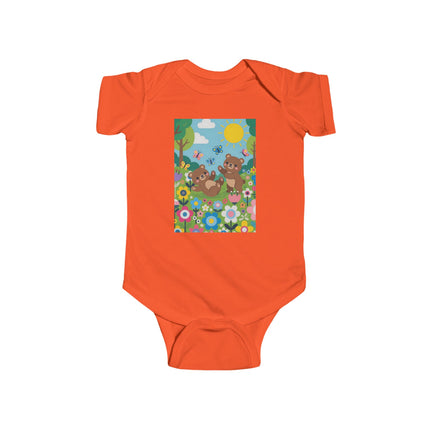 Woodland Bear Cubs at Play Baby Bodysuit – Whimsical Forest Adventure Design