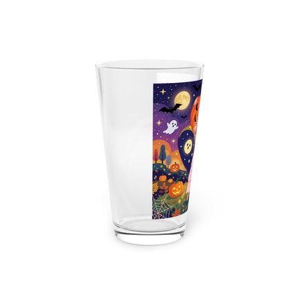 🎃🐈‍⬛ The Pumpkin Moon Embrace Glass, 16oz – Whimsical Halloween Charm