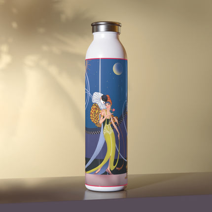 Smoke and Secrets: A Glamorous Encounter in Prohibition Era Slim Water Bottle