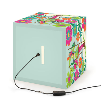 🎿🌸 The Winter Flower Adventurer Light Cube Lamp – Colorful Ski Fantasy