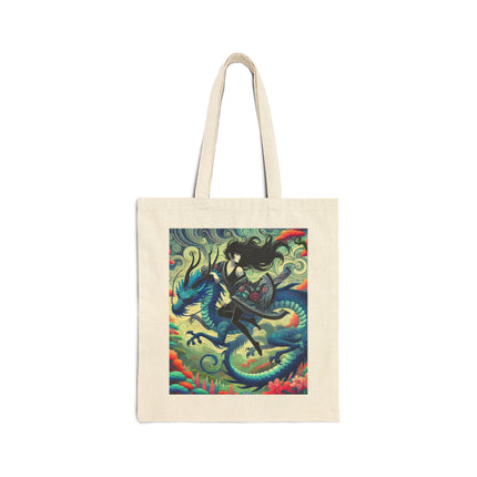 Mystic Guardian of the Sky Cotton Canvas Tote Bag