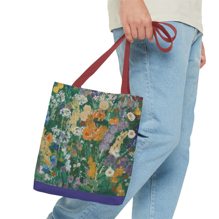 Flowers on the Mountain by August Babberger Tote Bag (AOP)