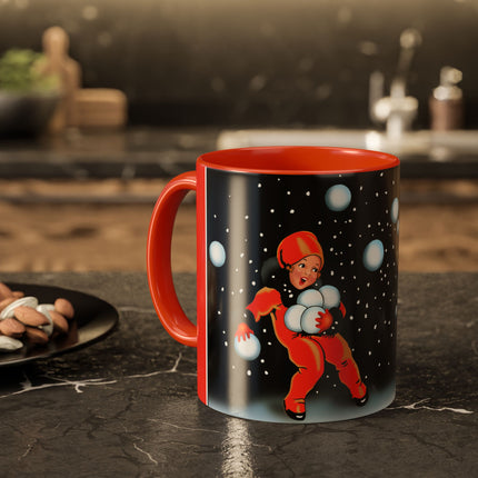 A Festive Snowball Toss Colorful Mugs (11oz, 15oz)