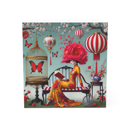 Reading In A Painted Garden Note Cube