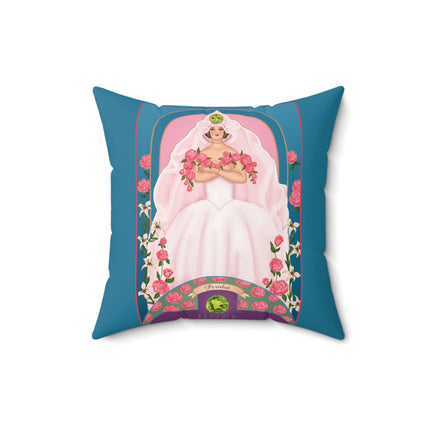 August & Peridot (from the Gem Series) by Sofia Chiostri Spun Polyester Square Pillow