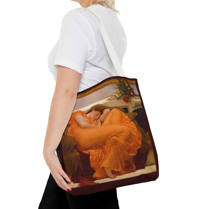 Flaming June by Frederic Leighton Tote Bag (AOP)