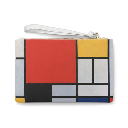 Composition with Red, Yellow, Blue, and Black Clutch Bag