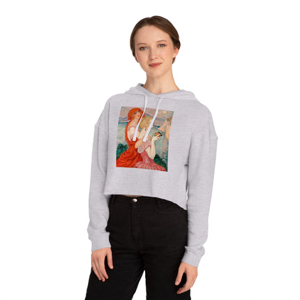 Sur la Route d'Anacapri by Gerda Wegener Women’s Cropped Hooded Sweatshirt