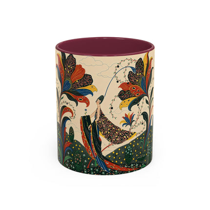 🌺🦋 The Enchanted Floral Voyage Colorful Mug – Art Deco Botanical Whimsy