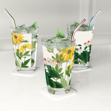 Clerodendrum & Rudbeckia Flower by Tanigami Kônan Glass, 16oz