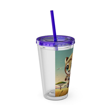 Swift Cheetah Sunsplash Tumbler with Straw, 16oz