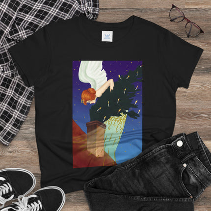 The Christmas Angel Women's Midweight Cotton Tee