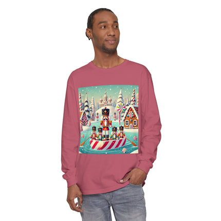 Nutcracker Candy-Striped Adventure Unisex Garment-dyed Long Sleeve T-Shirt