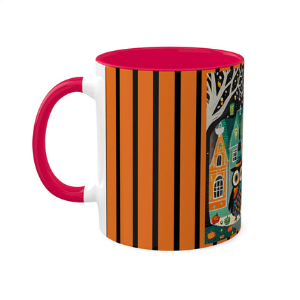 Night of the Trick-or-Treating Owlets Colorful Mugs, 11oz