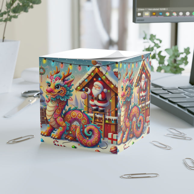 Playful Dragon's Christmas Note Cube