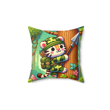 Stealthy Stripes Spun Polyester Square Pillow