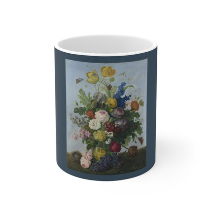 Bouquet of Flowers and a Nest by Sebastian Wegmayr Ceramic Mug 11oz
