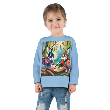 Fairy Animals Writing Wishes Toddler Long Sleeve Tee