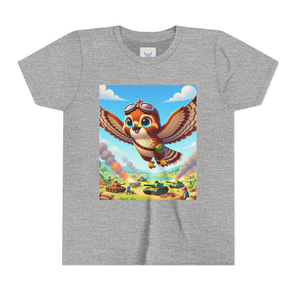 Red-Tailed Hawk in Battle Youth Short Sleeve Tee