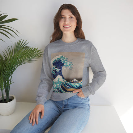 The Great Wave off Kanagawa by Katsushika Hokusai Heavy Blend™ Crewneck Sweatshirt