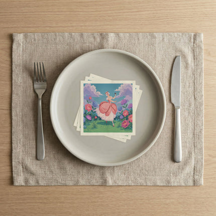 🎭🌸 The Lady Of The Secret Masquerade Napkins – Art Deco Garden Fantasy