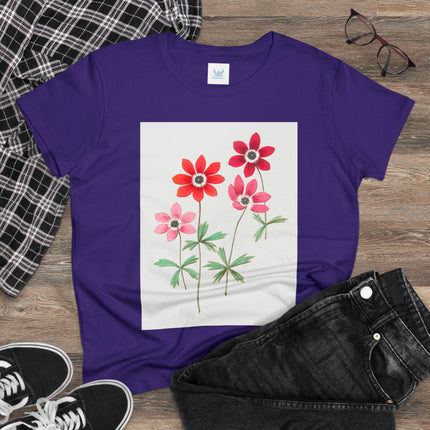 Women's Anemone Print Midweight Cotton Tee