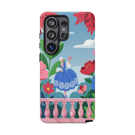 🌺🪭 The Lady Of The Grand Flower Terrace Phone Case – Art Deco Garden Elegance