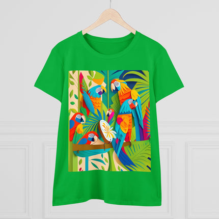 Colorful Macaws Women's Midweight Cotton Tee