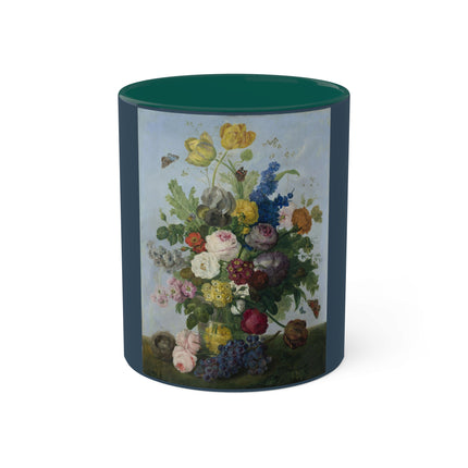Bouquet of Flowers and a Nest by Sebastian Wegmayr Colorful Mugs, 11oz