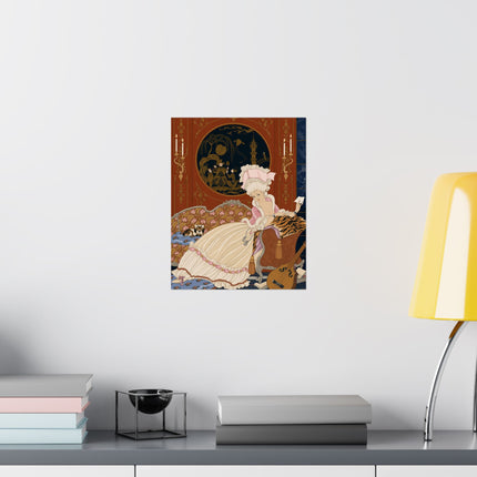 💌🐕 The Lady Of The Secret Letter Matte Vertical Poster – Art Deco Salon Elegance