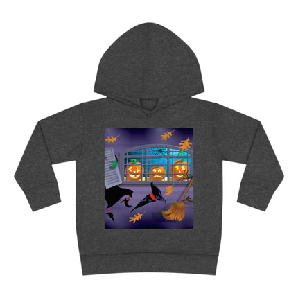 Whimsical Halloween Mischief Toddler Pullover Fleece Hoodie