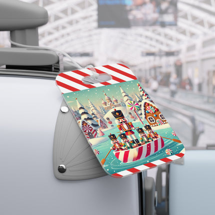 Nutcracker Candy-Striped Adventure Luggage Tag