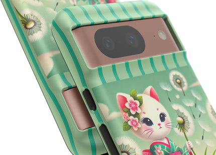Geisha Kitten and the Dandelion Phone Cases