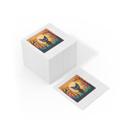 Phantom Parade White Coined Napkins
