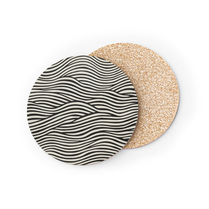 Wave Pattern on White Coasters