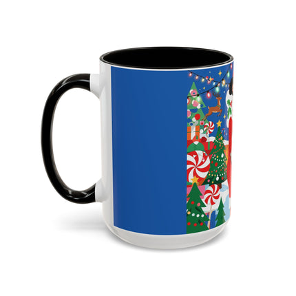 🦌🍬 The Lady Of The Peppermint Christmas Garden Colorful Mug – Colorful Art Deco Holiday Fantasy